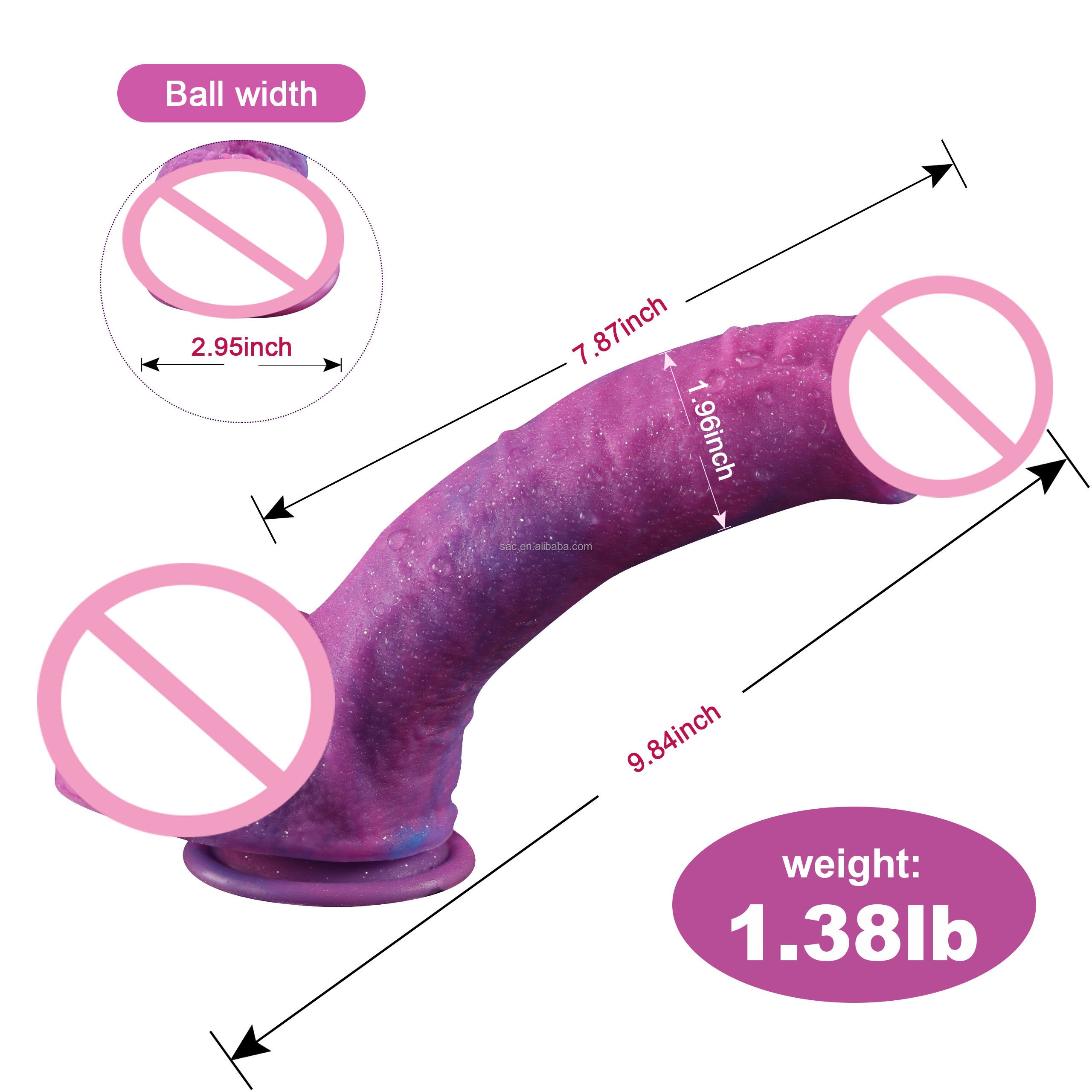 SacKnove High Grade Big 25CM Female Sex Toy Colorful Rainbow Male Anal Purple Star Thrust Dildos For Women Huge Realistic