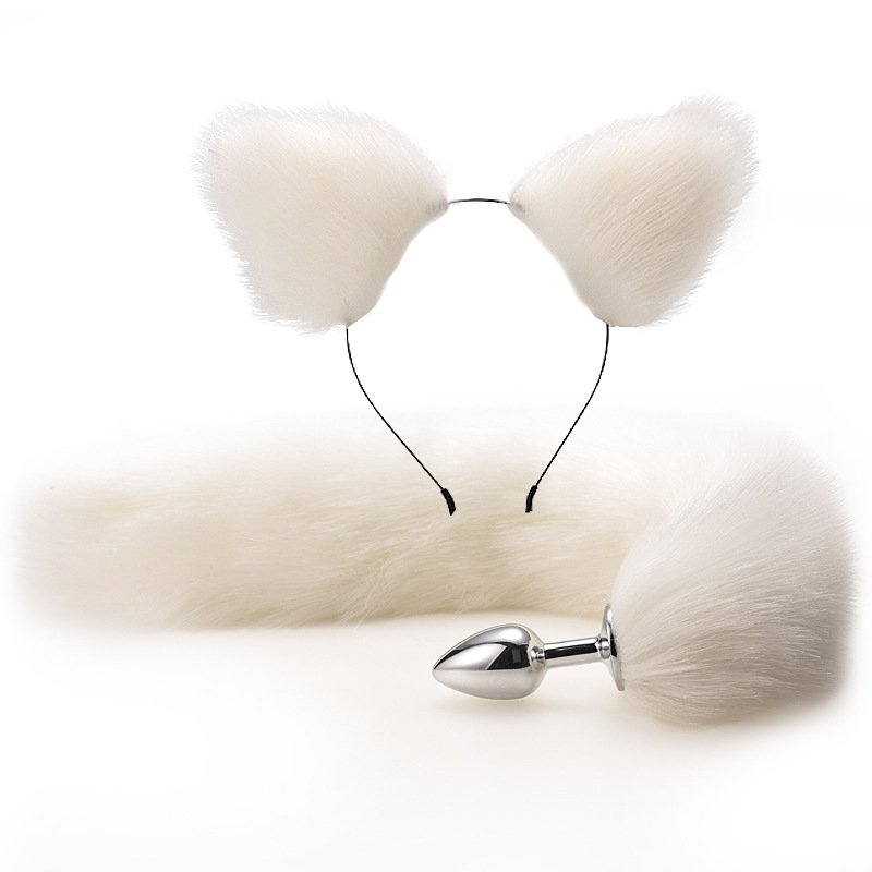 Female Long Animal Fox Tail Anal Butt Plug Ass Toy Metal Horse Rabbit Tail Sex Toy For Women