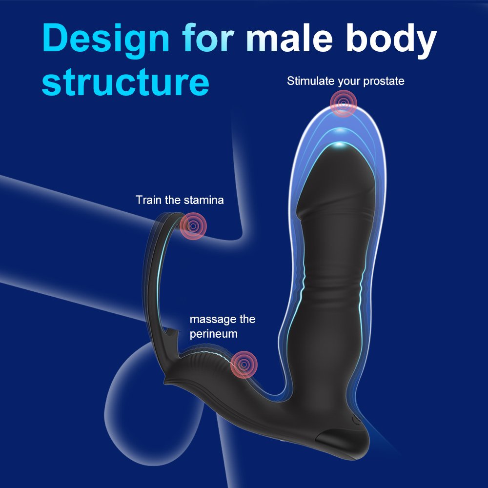 Remote controlled swing anal vibrator prostate massager thrust anal plug dildo adult male and female sex toy