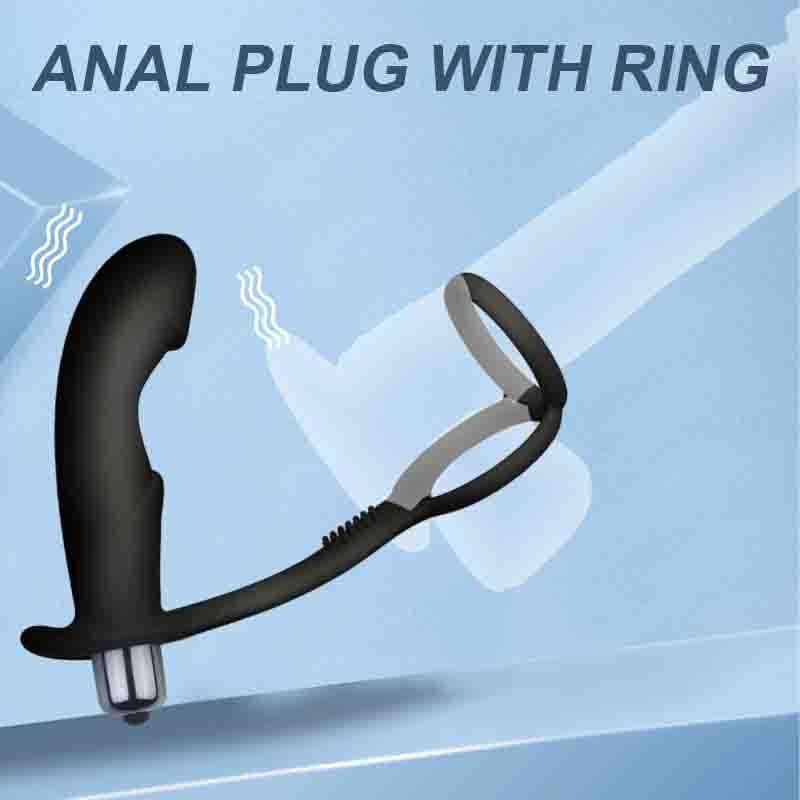 SEXBAY OEM/ODM Removable vibrating silicone anal plug with penis ring Silicone brush Male sex aftercourt massage