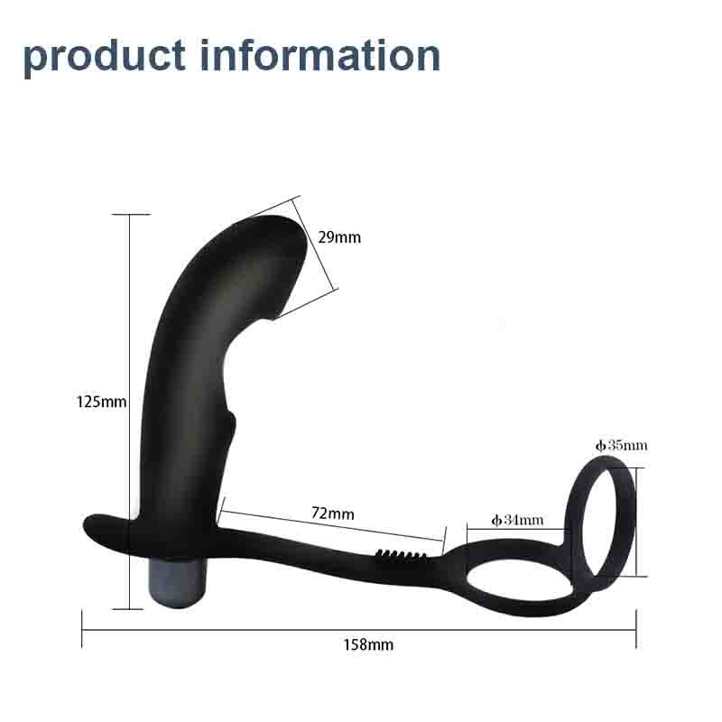 SEXBAY OEM/ODM Removable vibrating silicone anal plug with penis ring Silicone brush Male sex aftercourt massage