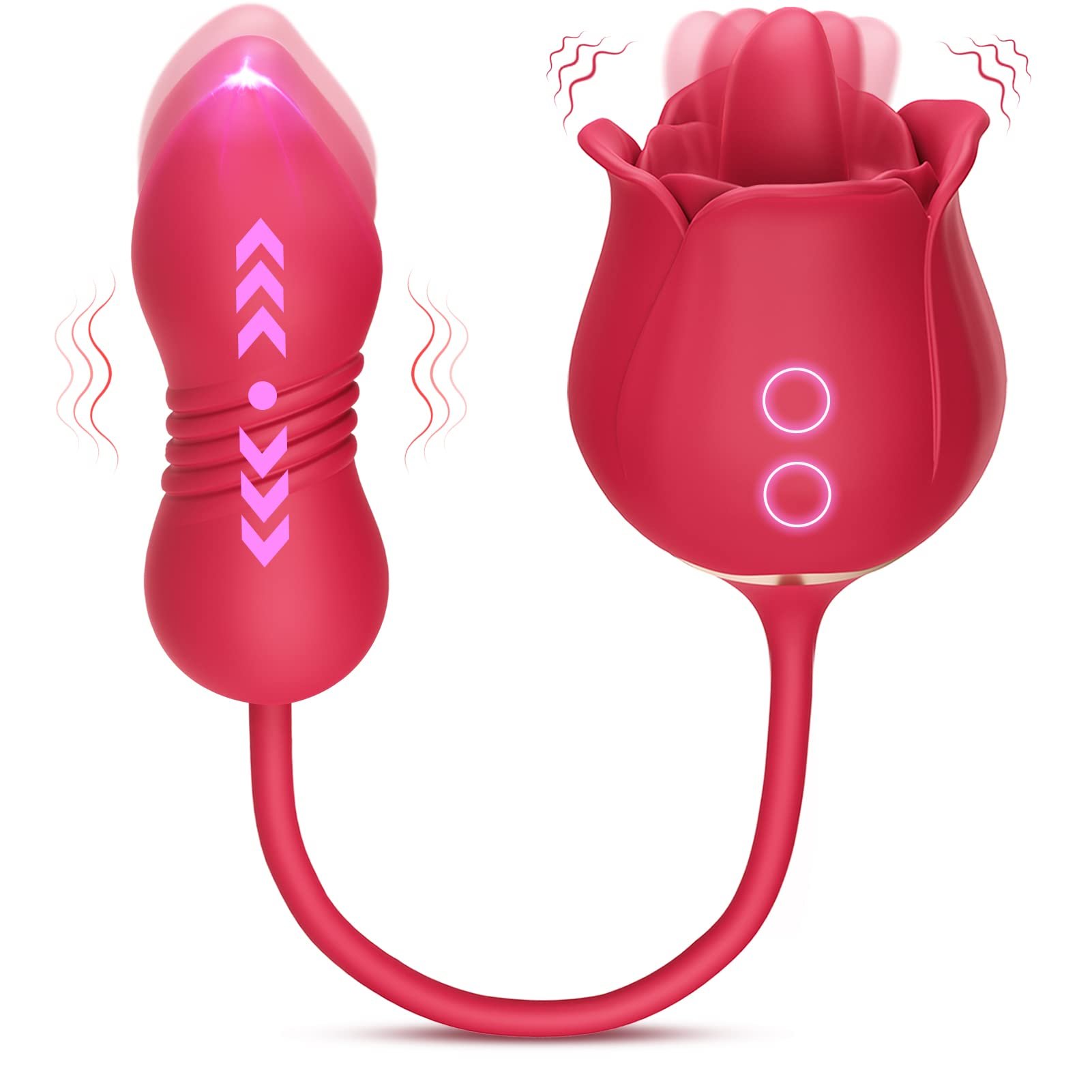 Aizhilian Amazing best seller of 3 in 1 Rose-style sucking and stretchable toe vibrator is selling at a loss