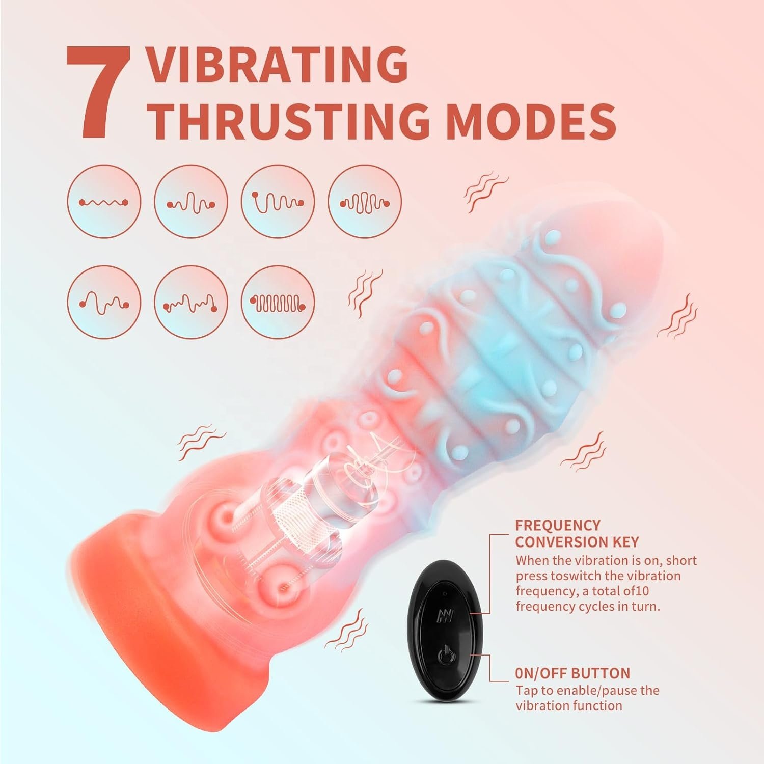 Fantasy Knot Dildo Adult Sex Toys 9 inch Huge Thick Dildo Monster Dildos with 7 Vibration Modes Anal Sex Toys for Men Women