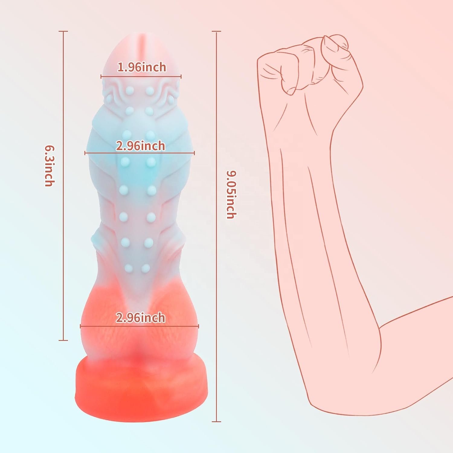 Fantasy Knot Dildo Adult Sex Toys 9 inch Huge Thick Dildo Monster Dildos with 7 Vibration Modes Anal Sex Toys for Men Women