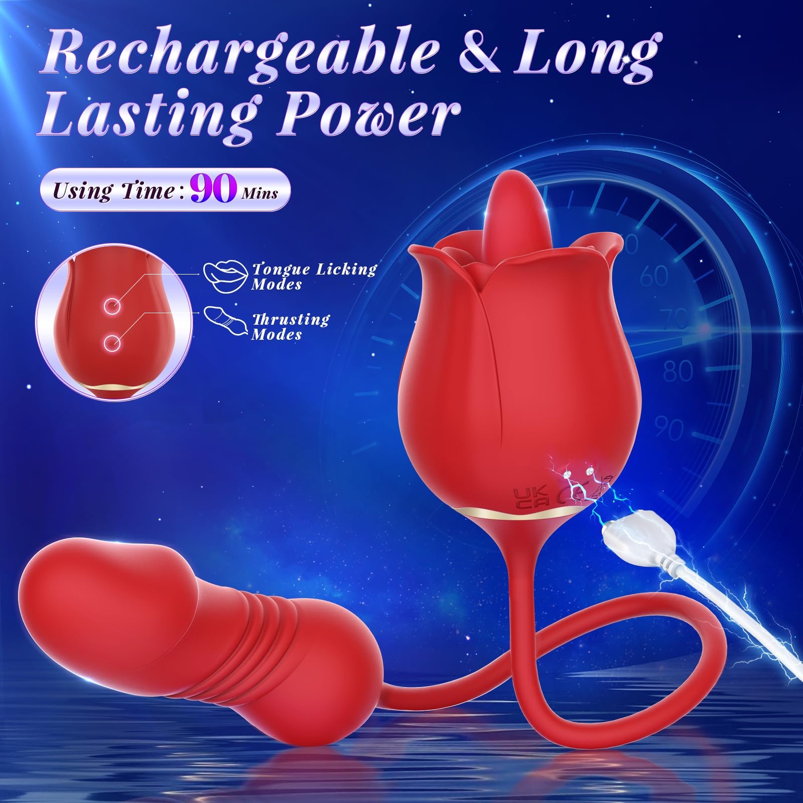 Aizhilian Sex toy factory manufacturing of 3 in 1 Rose-style sucking and stretchable toe vibrator for women
