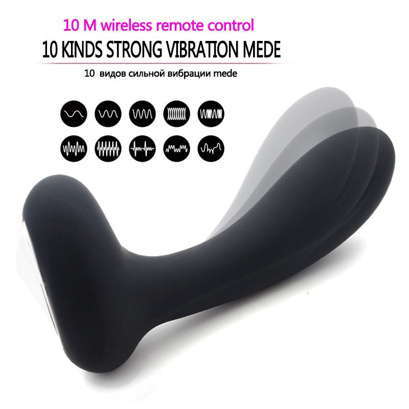Factory Sale Adjustable Silicone Anal PlugElectric Remote Control Anal Plug Toys 10 patterns huge big vibrating anal Butt Mass