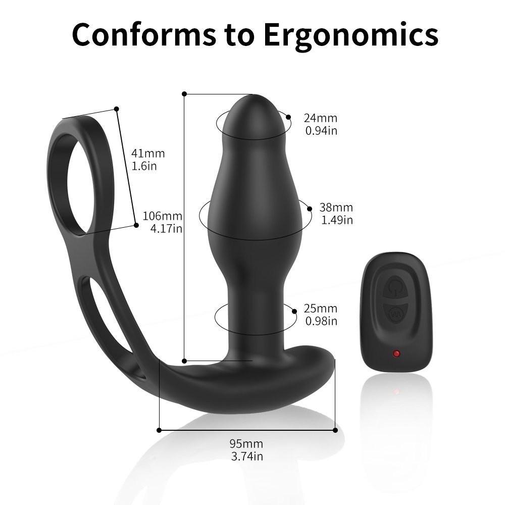 hot selling butt plug anal 7-frequency vibrating 7-frequency rotate silicone and matel anal butt plug ring for men Sex Toy