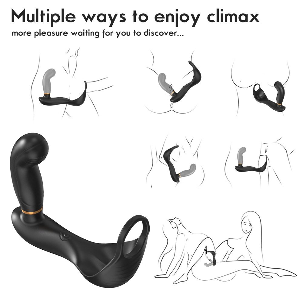 Male Testicle Vibrator Prostate Massager Penis Ring Delay Ejaculation Anal Stimulator Butt Plug Vibrator Adult Sex Toys For Men