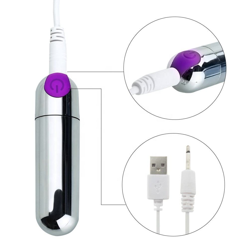 Anal Toy Stainless Steel Vibrator Bullet USB charge mini bullet vibrator toy for women masturbation sex toy for men