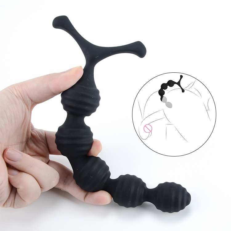 Anal Toys for Men Women Silicone Anal Plug Vibrating Long Anal Beads Prostate Massage Vibrator Butt Plug