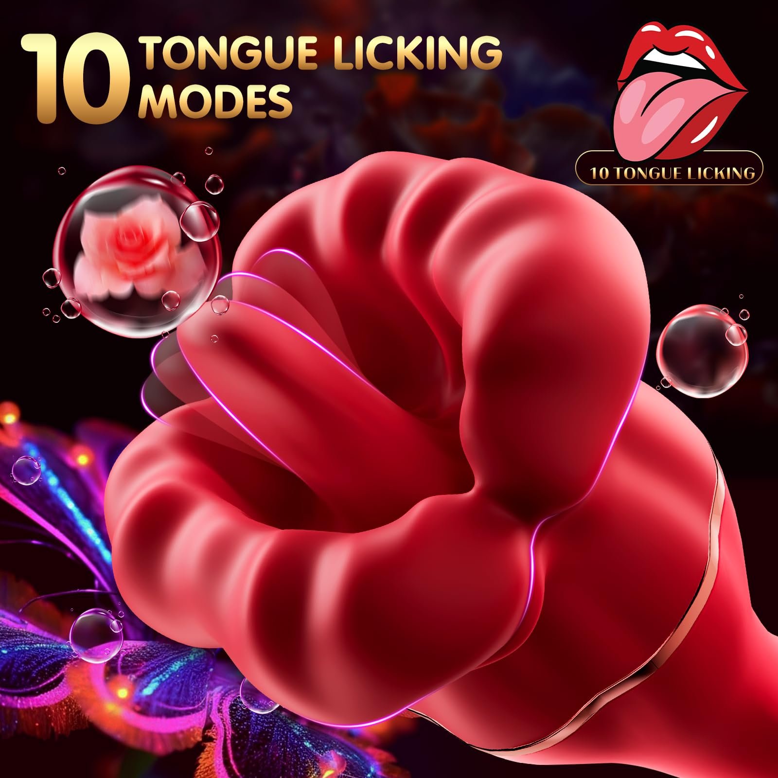AIZHILAN Adult sex toy wholesale shop of The new red lip and tongue licker for women stimulates the breasts and clitoris