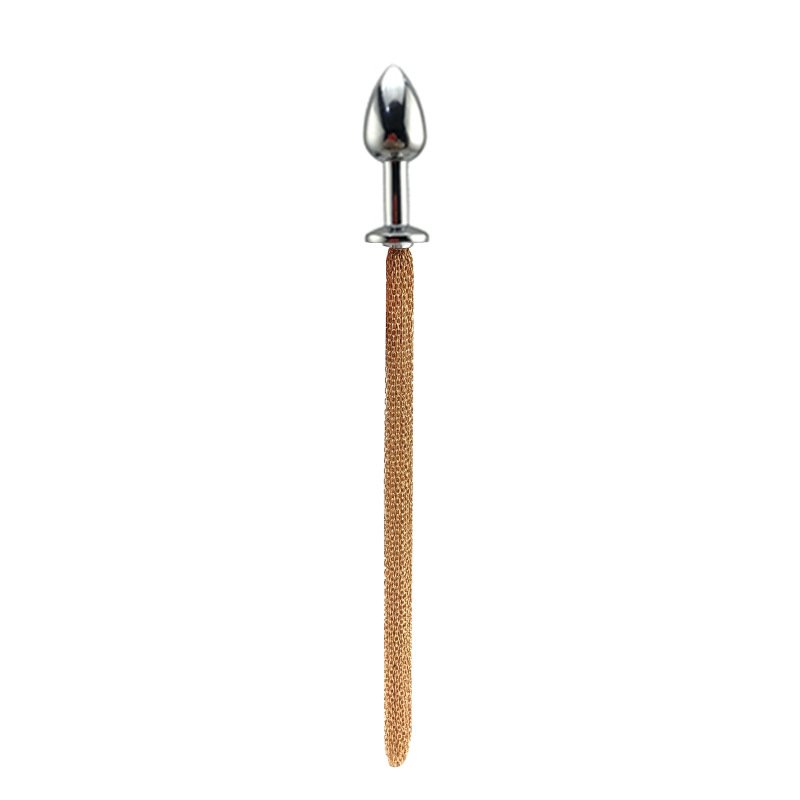 Alternative Sexual Pleasure Couple Flirting Anal Plugs with Metal Chain Tassel