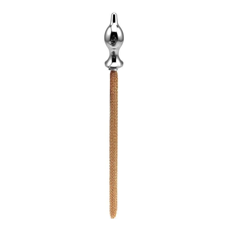 Alternative Sexual Pleasure Couple Flirting Anal Plugs with Metal Chain Tassel