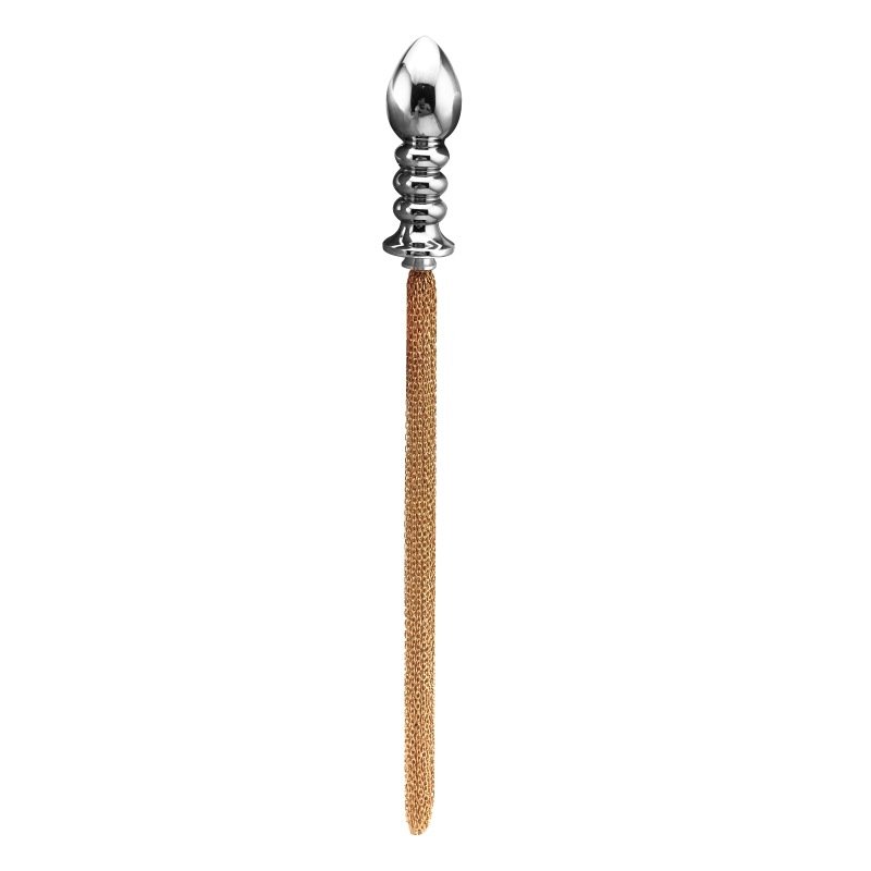 Alternative Sexual Pleasure Couple Flirting Anal Plugs with Metal Chain Tassel