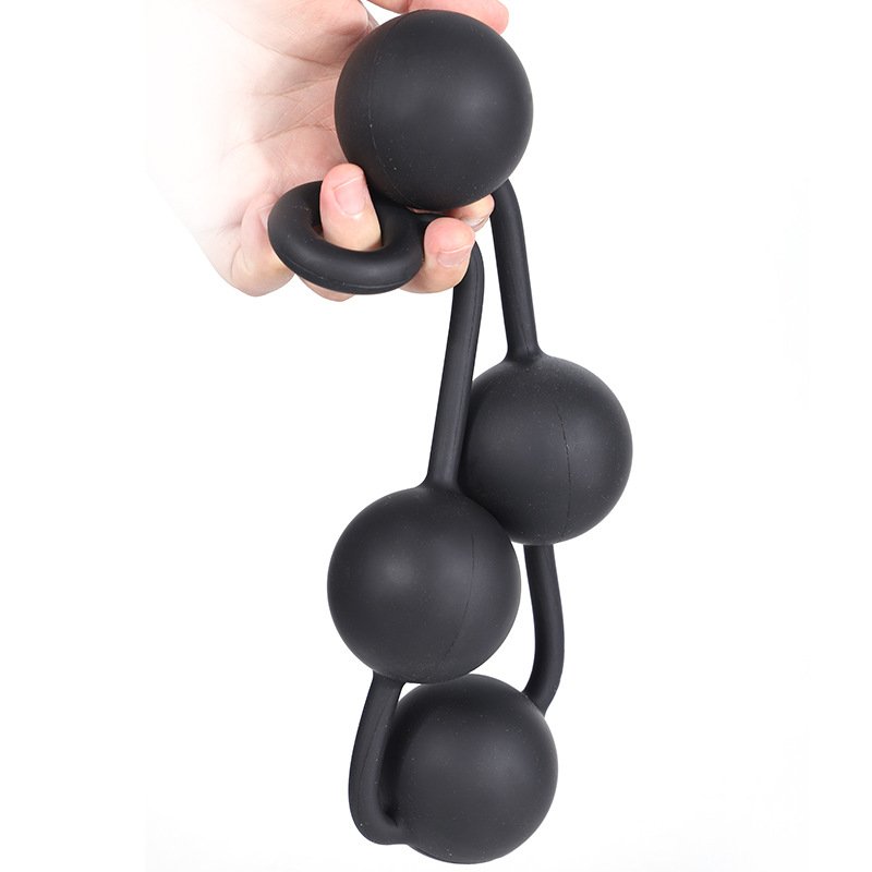 4 Balls Erotic Expand Training G-spot Silicone Butt Plug with Pull Ring Anal Beads Ass Funny Sex Toys For Women Men