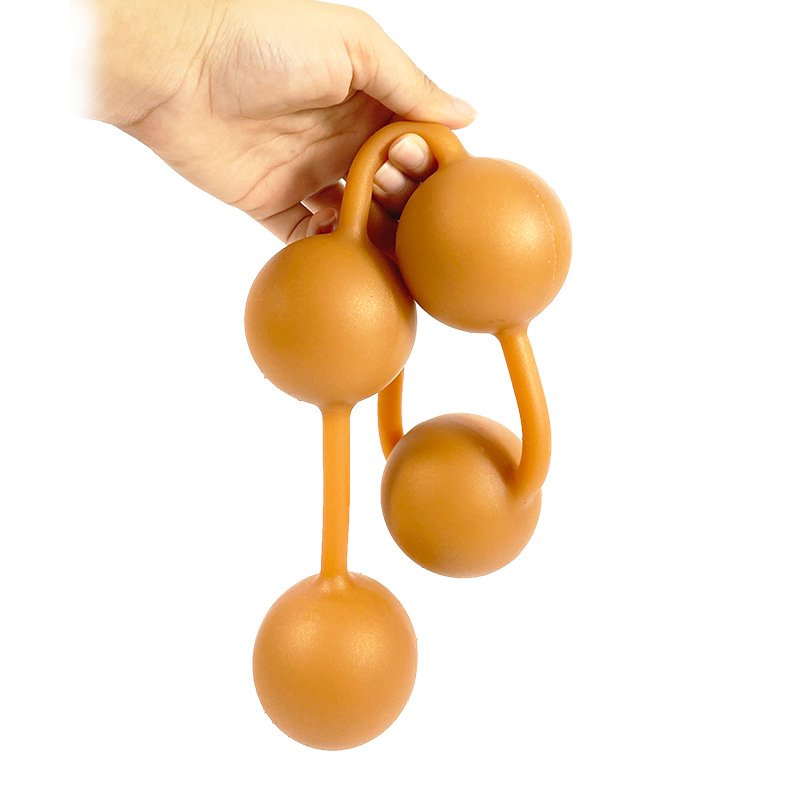 4 Balls Erotic Expand Training G-spot Silicone Butt Plug with Pull Ring Anal Beads Ass Funny Sex Toys For Women Men
