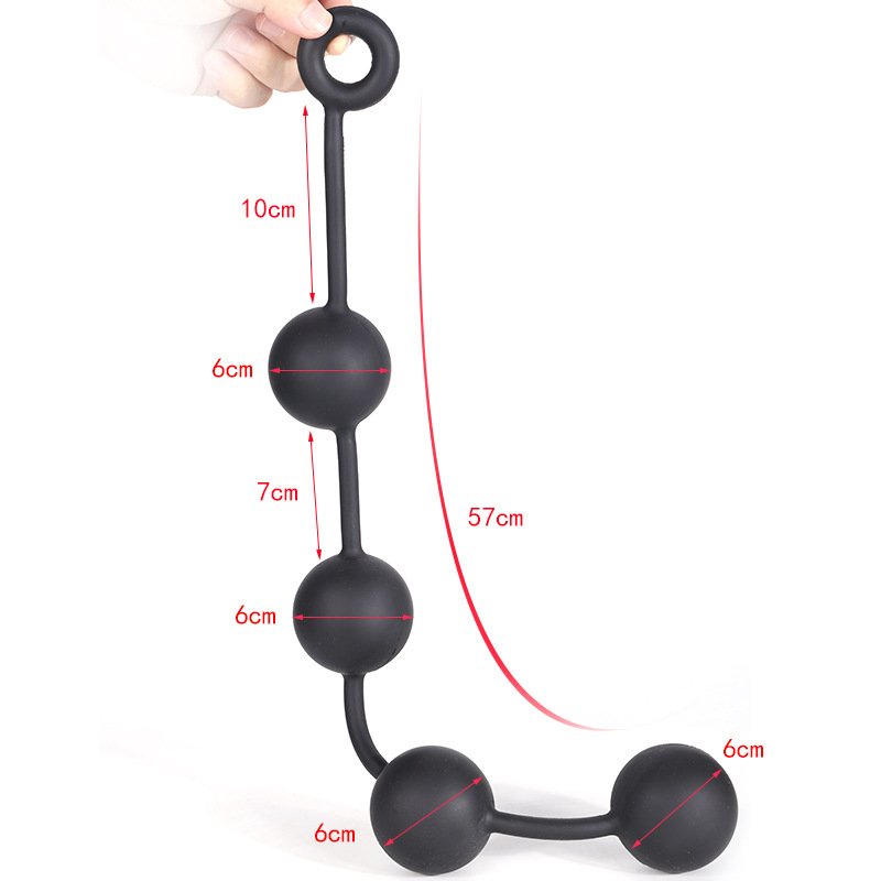 4 Balls Erotic Expand Training G-spot Silicone Butt Plug with Pull Ring Anal Beads Ass Funny Sex Toys For Women Men