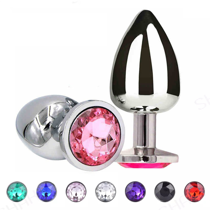 HMJ 3Pcs/Set S M L Metal Anal Plug Stainless Sexy Toy Crystal Jewelry Women Adult Sex Toy Butt Jewel Anal Plug For Men
