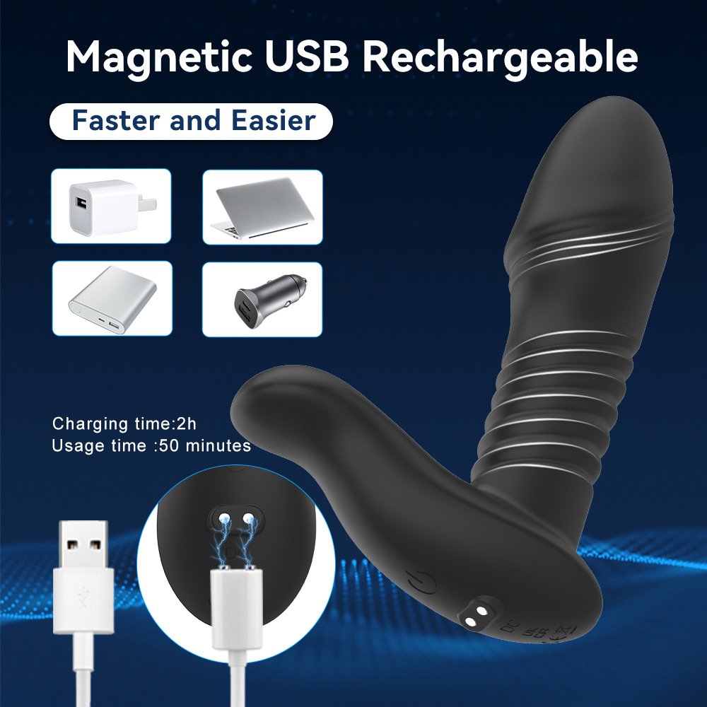 Silicone Full body coated RC Anal Plugs Training Prostate Massage Strong Vibrating Telescopic butt Plug Adult Sex Toys for Men