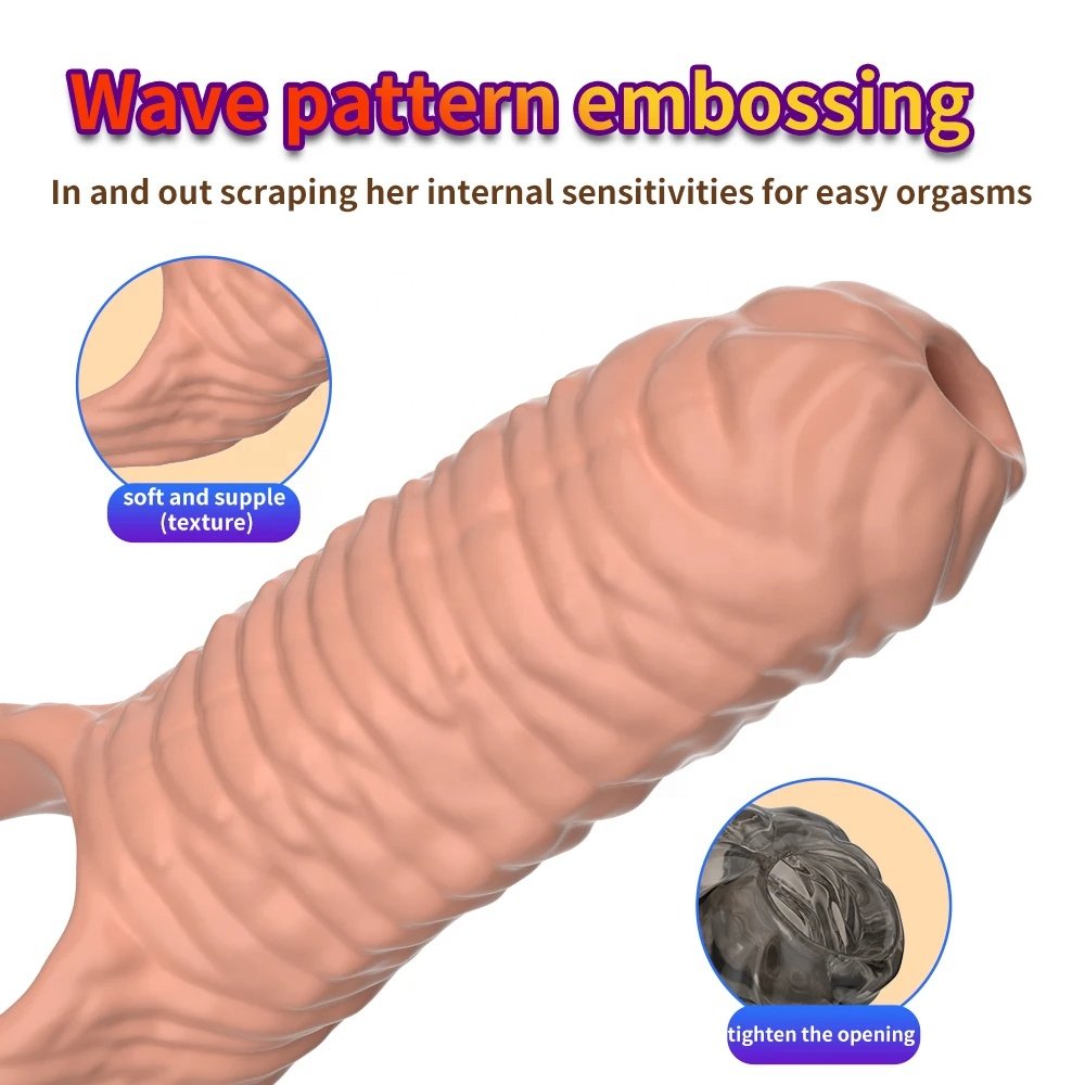Penis Rings For Men Delay Ejaculation Condom Penis Sleeve Extension Extend Dildo Adult Anal Plug Sex Toys No Vibrator For Women