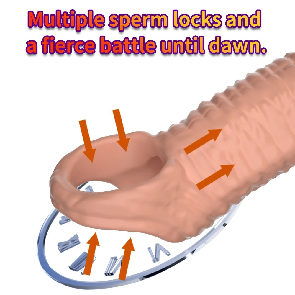 Penis Rings For Men Delay Ejaculation Condom Penis Sleeve Extension Extend Dildo Adult Anal Plug Sex Toys No Vibrator For Women