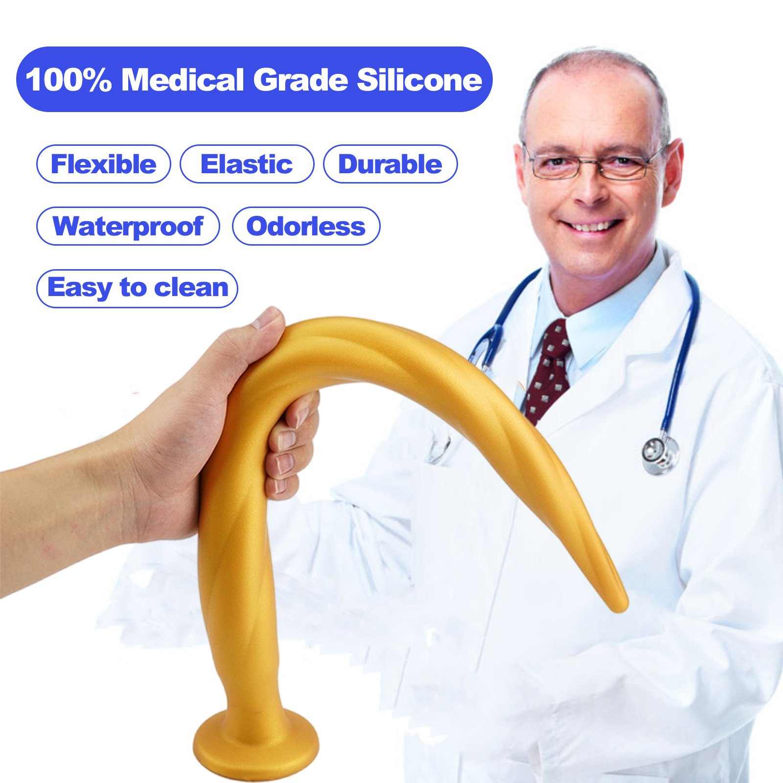 SEXBAY Factory patented liquid silicone extra-long hip plugs with strong suction cups liquid silicone anal plugs for women men