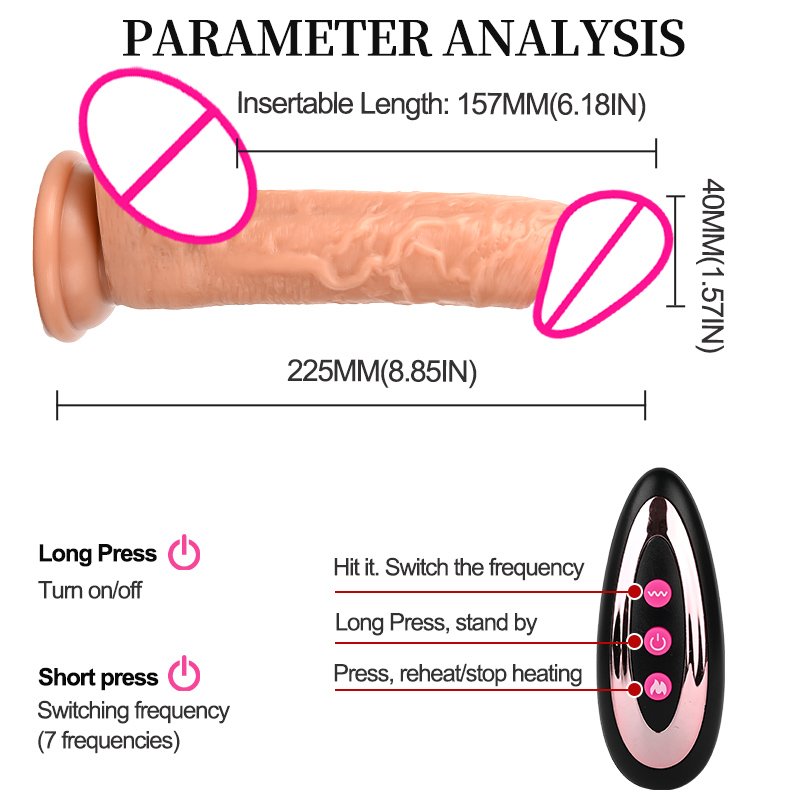 Thrusting Realistic Anal Dildos Vibrator Vibrating Heating Stimulator with Remote G-spot Clitoral Massager Sex Toys for Women