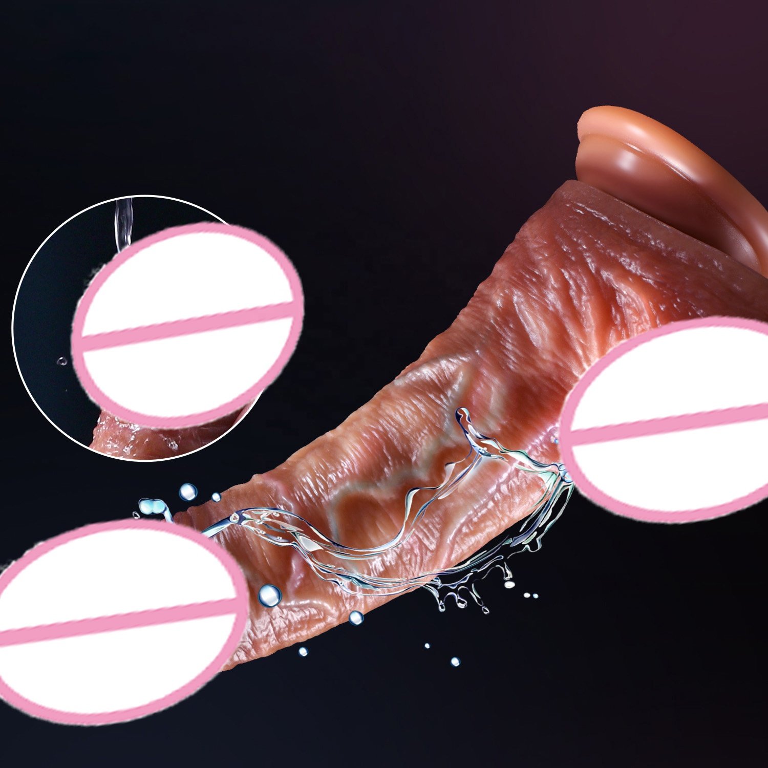 Realistic Movable Foreskin Dildos Soft Silicone Cock Dildo For Vaginal Anal Play Strong Suction Cup Adult Sex Toys For Couples