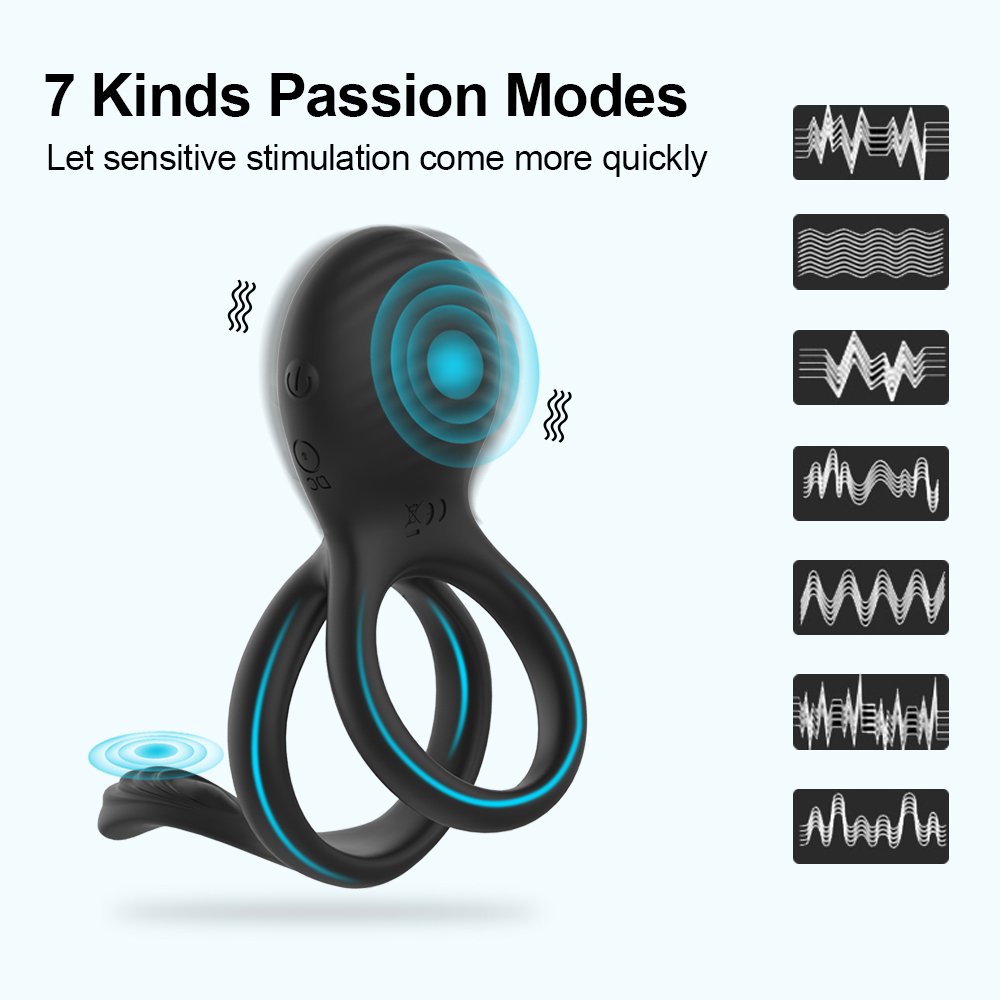 Alwup Vibrating Clitoris Stimulator Strong Penis Erect Cock Ring Erection Enhance Sex Ability Product Sex Toys For Men Couple