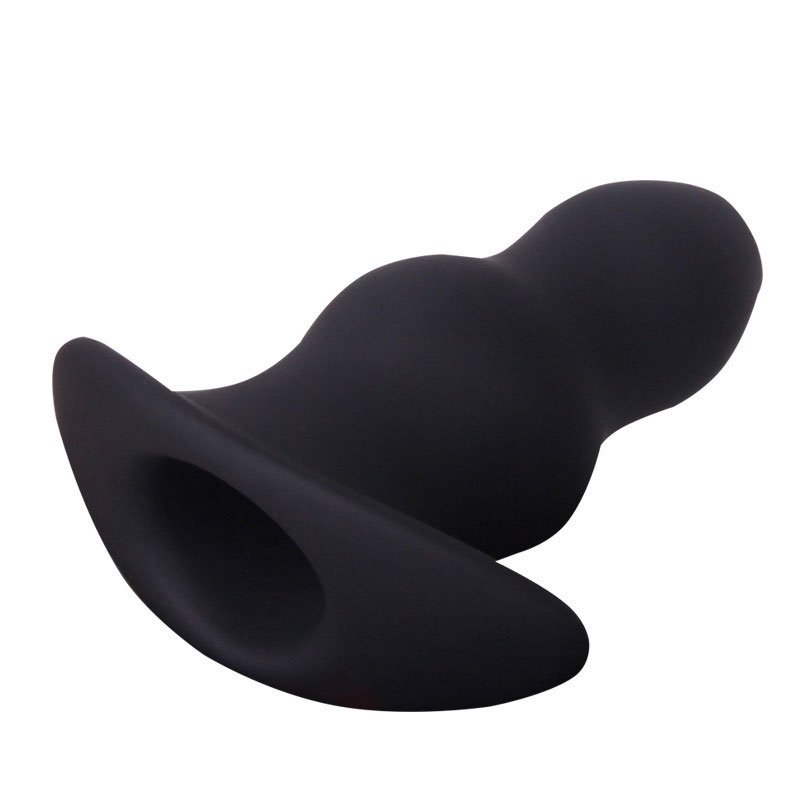 REDBURG Black Silicone Hollow Anal Plug Adult Sex Toys for Men and Women Juguetes Sexuales SM