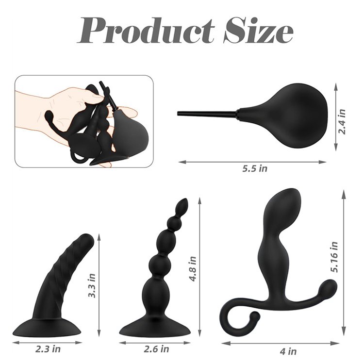 juguetes anales 4pcs anal plug set adult toys sex products full silicone anal pump for beginners