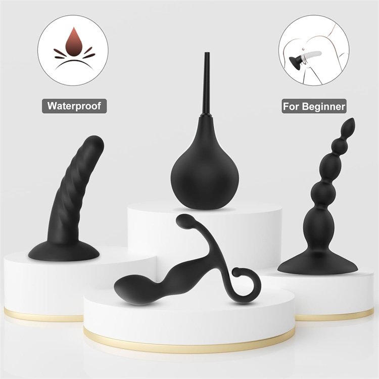juguetes anales 4pcs anal plug set adult toys sex products full silicone anal pump for beginners