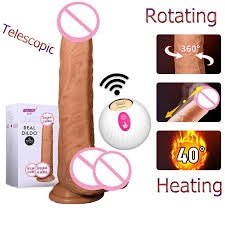 Realistic Artificial Silicone Thrusting Penis Dildo up & down Moving Head Vibrator for Women Adult Sex Toy