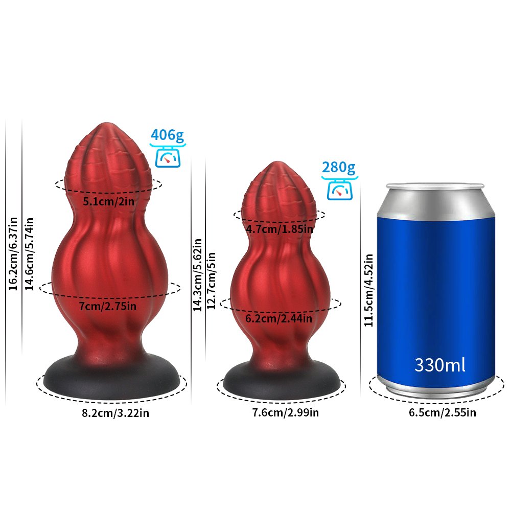 New Design Large Soft Silicone Adult Butt Plug Set Red Thrust Anal Sex Dildo Unisex Adult Sex Toy