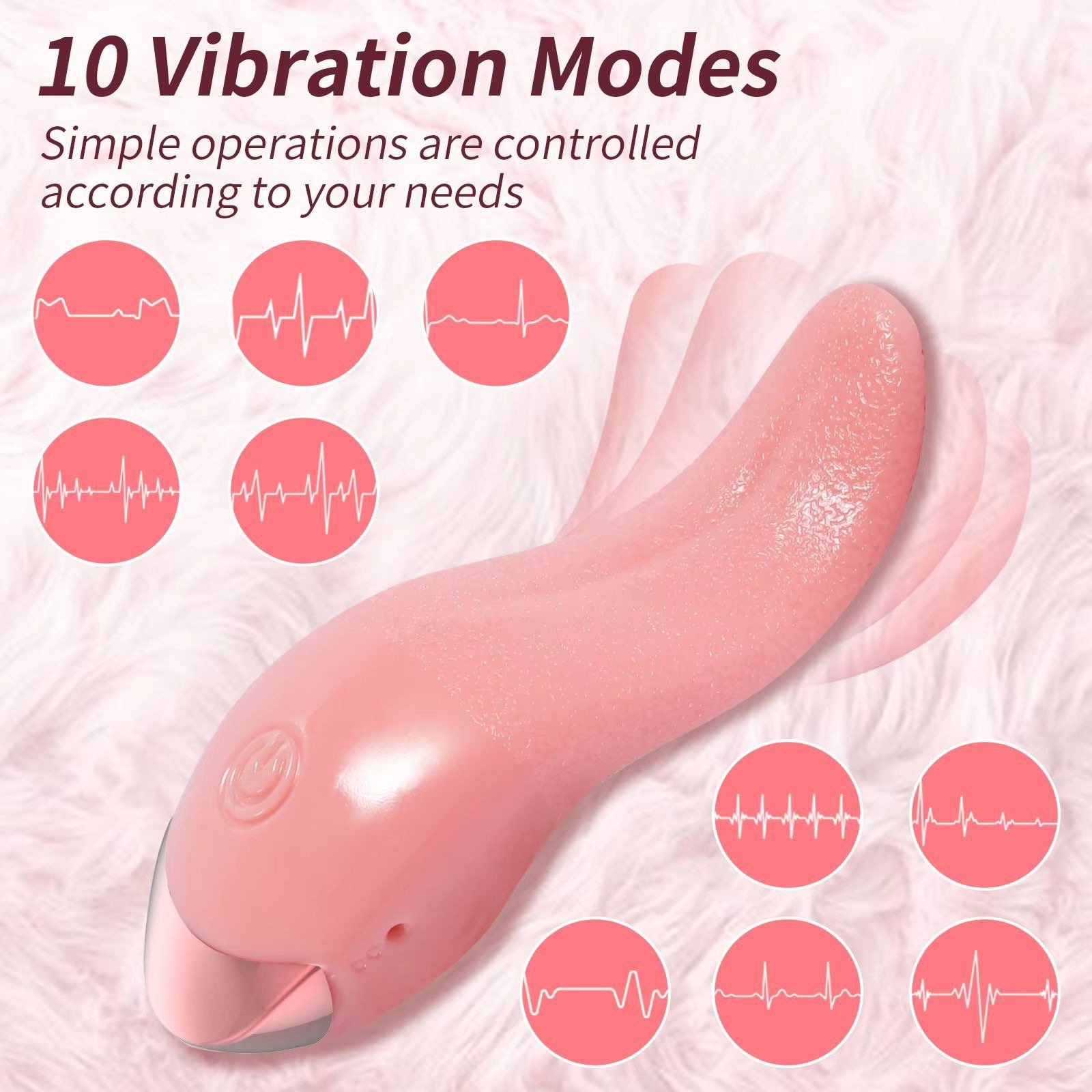 Portable Tongue Shape Sex Toy licking Vagina Clit Tongue Vibrator Nipple Oral Licking Anus Stimulation Sex Toy for Women&Men