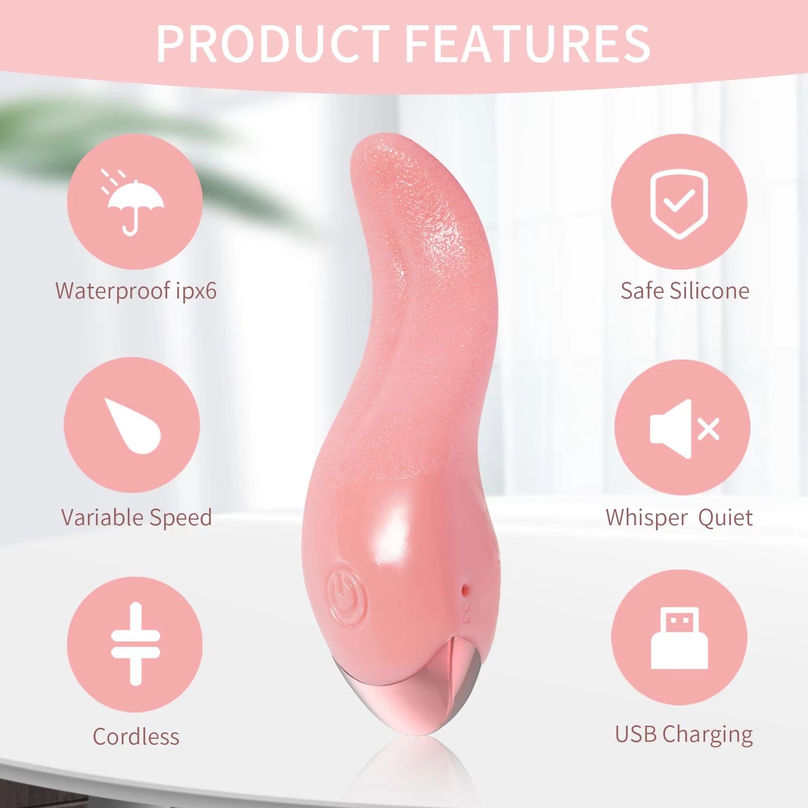 Portable Tongue Shape Sex Toy licking Vagina Clit Tongue Vibrator Nipple Oral Licking Anus Stimulation Sex Toy for Women&Men