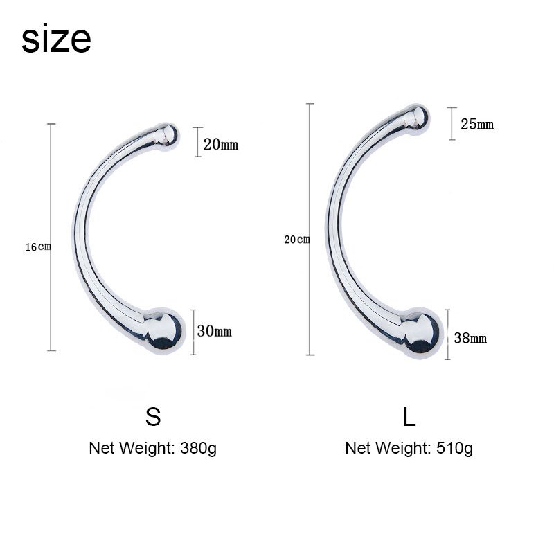 Metal Double End Anal Plug Prostate Massage Stick SM Vestibular Anal Plug G Dot Adult Toy