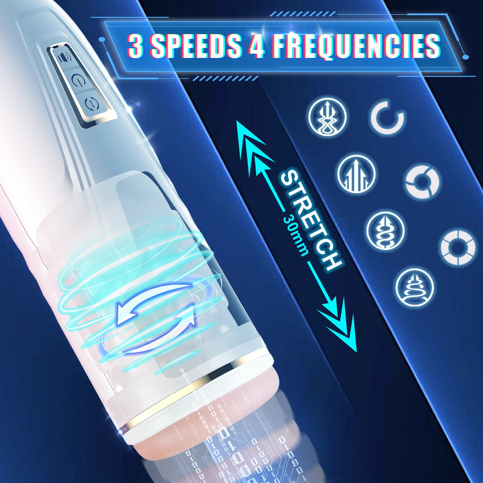 Juicy Lamour 0.72Kg Rotating Telescoping Male Masturbator Automatic Masturbation Machine Sex Toys For Men Latex