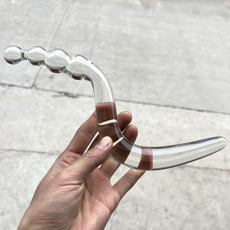 Large Glass Dildo Crystal Anal Beads Butt Plug Sex Pleasure Wand Glass Yoni Wand Penis Adult Sex Toy