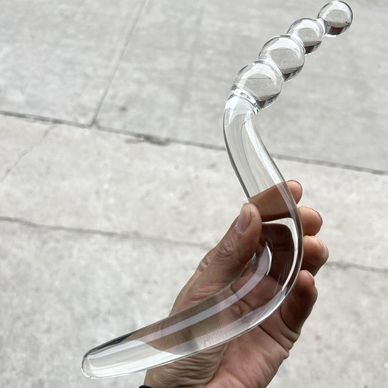 Large Glass Dildo Crystal Anal Beads Butt Plug Sex Pleasure Wand Glass Yoni Wand Penis Adult Sex Toy