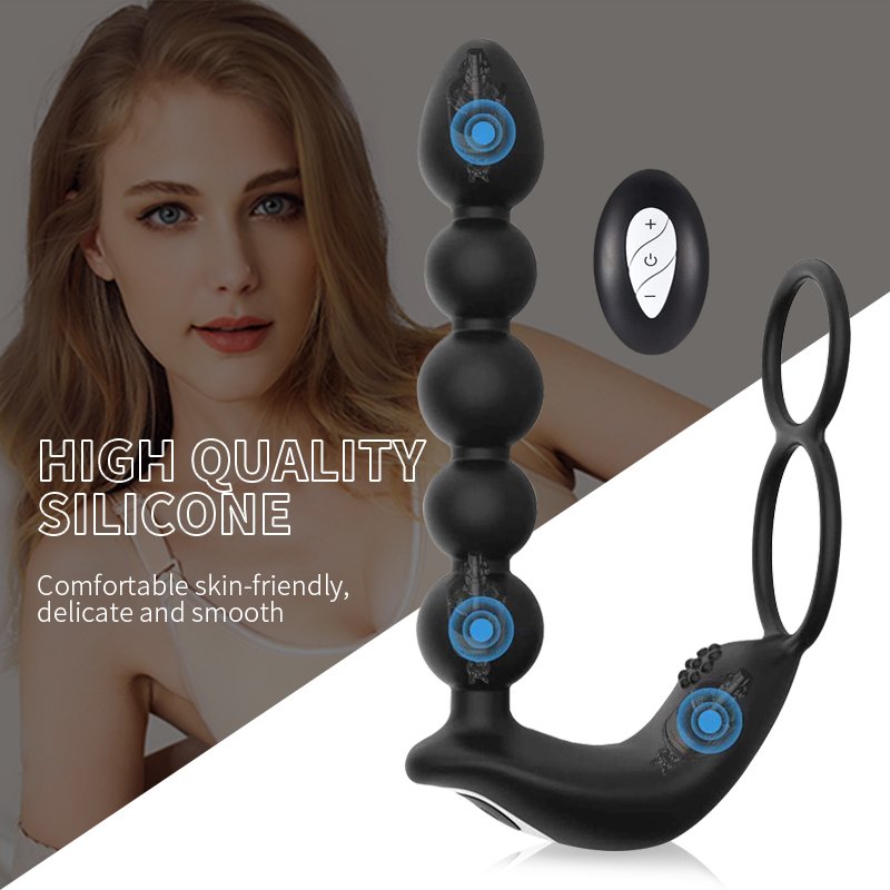 Remote control Anal bead rechargeable vibrator waterproof prostate massager for men butt plug anal sex toys