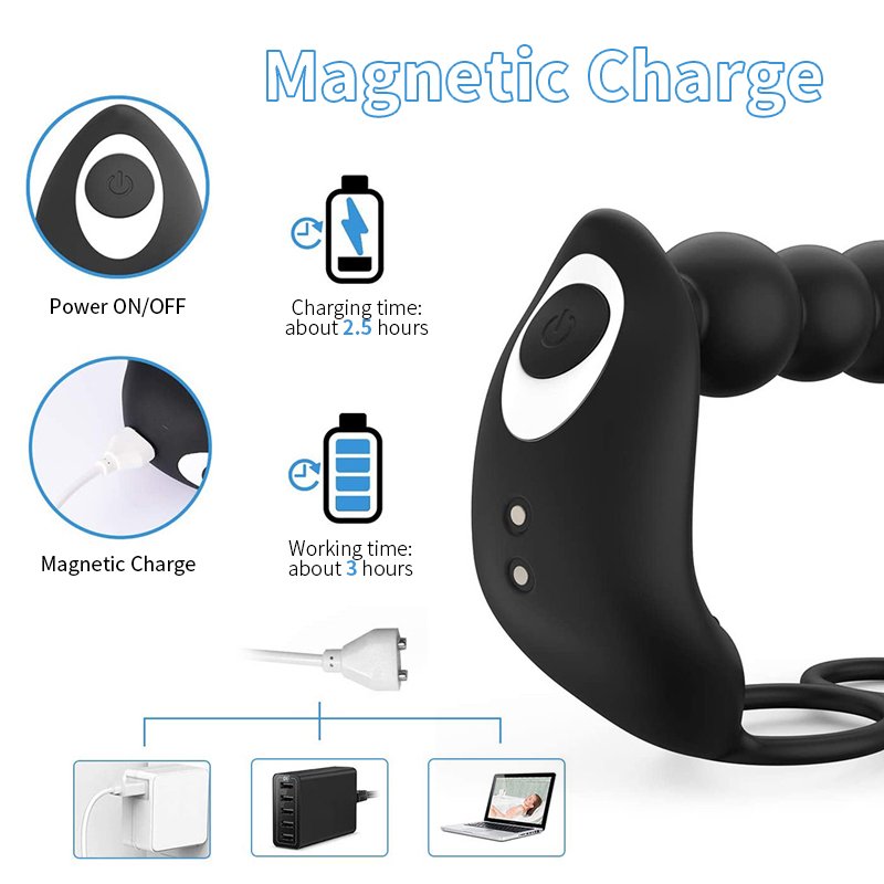Remote control Anal bead rechargeable vibrator waterproof prostate massager for men butt plug anal sex toys