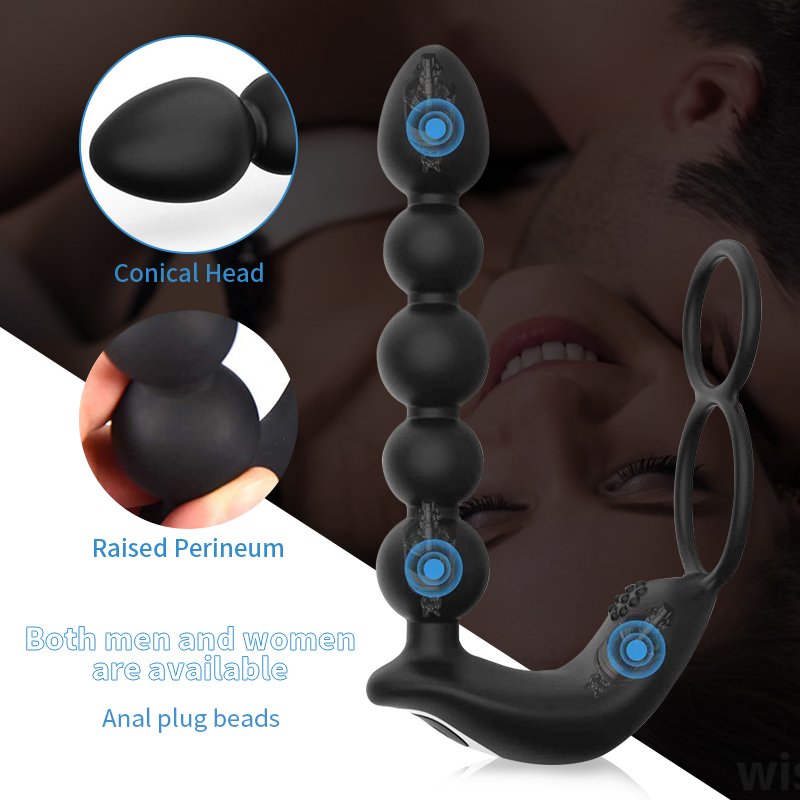 Remote control Anal bead rechargeable vibrator waterproof prostate massager for men butt plug anal sex toys