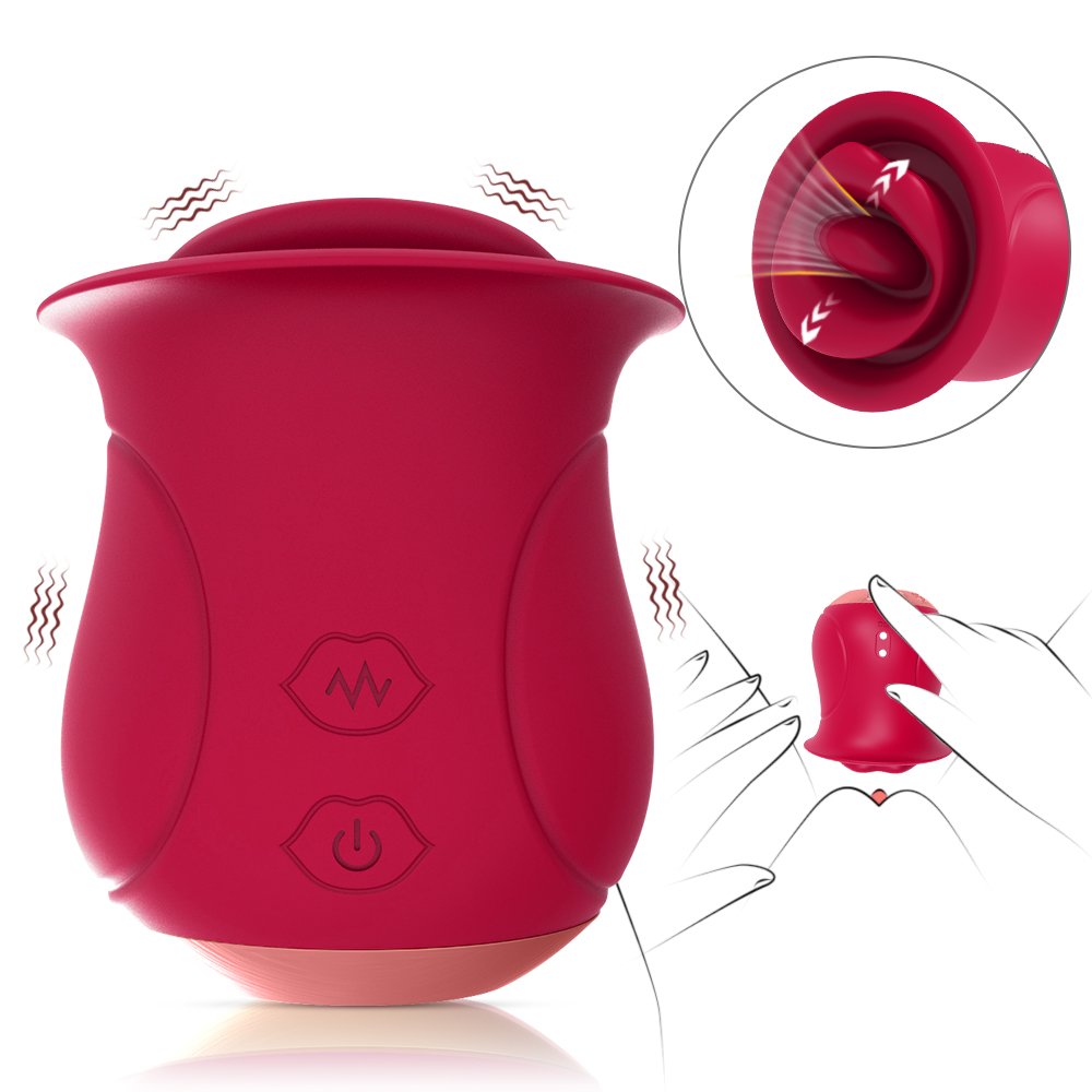 AIZHILIAN Tongue licking rose double tongue licking jumpers buds wireless charging frequency jumpers tongue licking vibrating