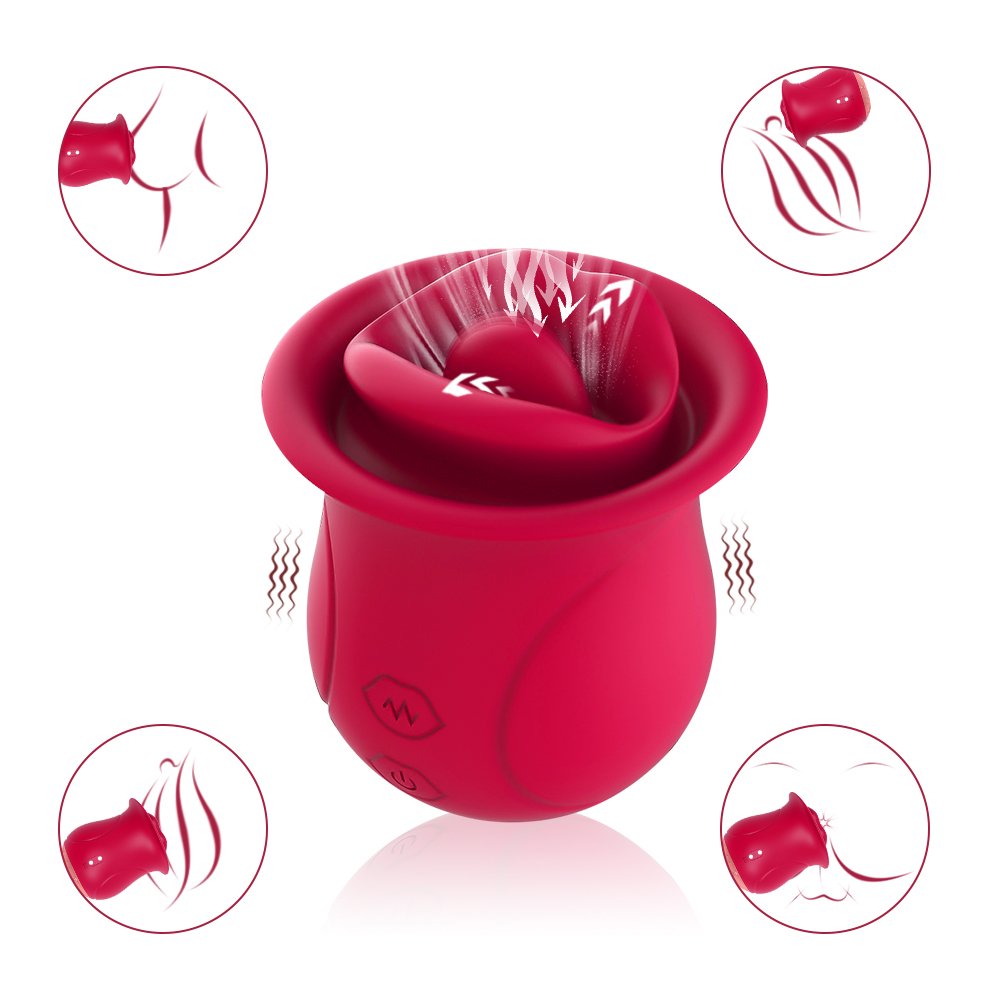 AIZHILIAN Tongue licking rose double tongue licking jumpers buds wireless charging frequency jumpers tongue licking vibrating