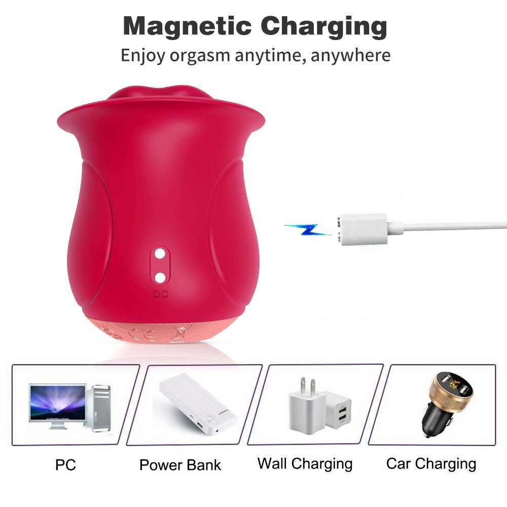 AIZHILIAN Tongue licking rose double tongue licking jumpers buds wireless charging frequency jumpers tongue licking vibrating