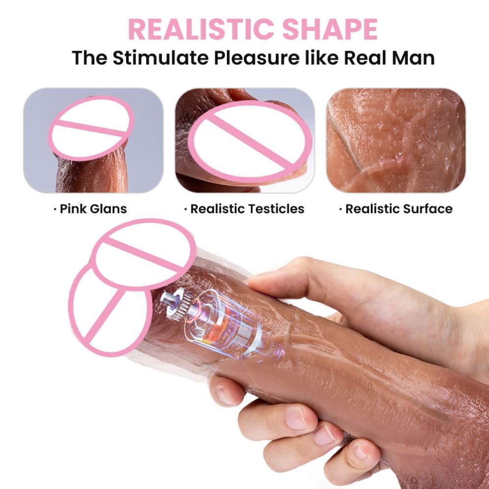 Telescopic Penis for G-spot Stimulation Wireless Automatic Vibrator Dildos Anal Sex Toy for Women & Men Pussy