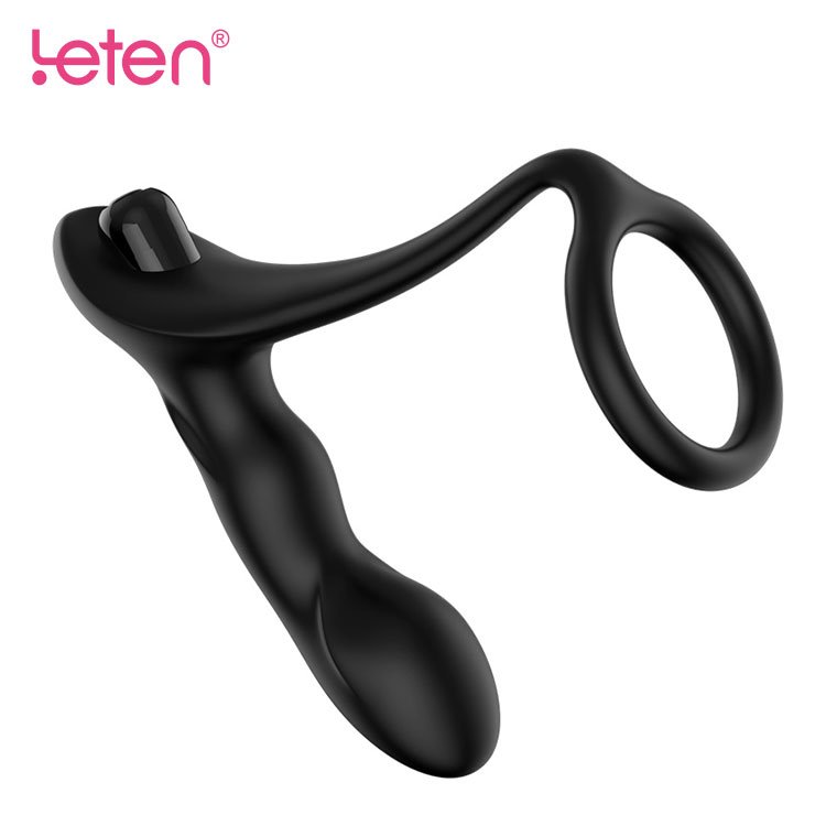 Leten Electric Waterproof Silicone Male Scrotum Blocking Prostate Massager Erotic Magic Anal Vibrator For Men Sex Toys