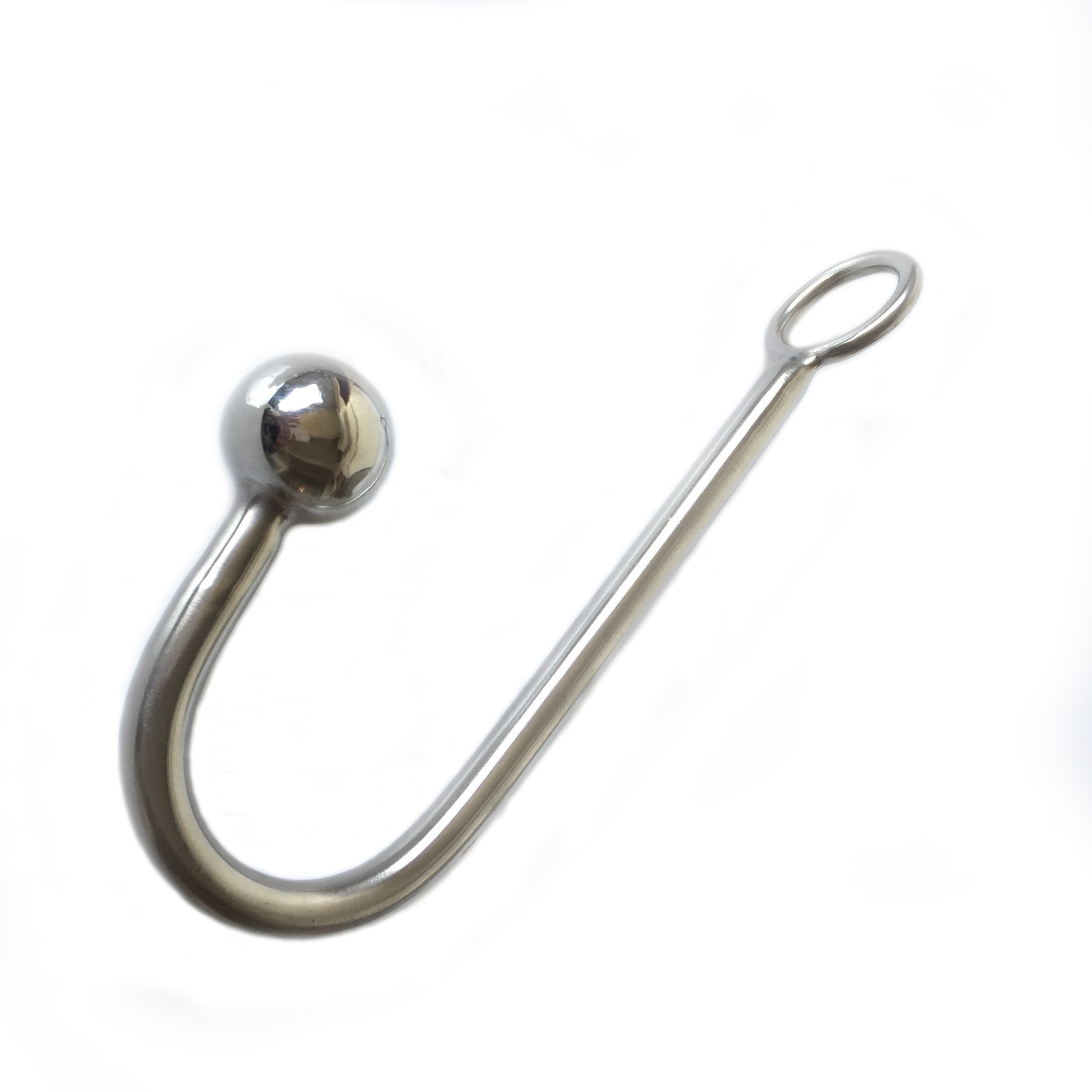 Top quality stainless steel anal hook with ball hole metal anal plug butt anal sex toys adult products sexy toys