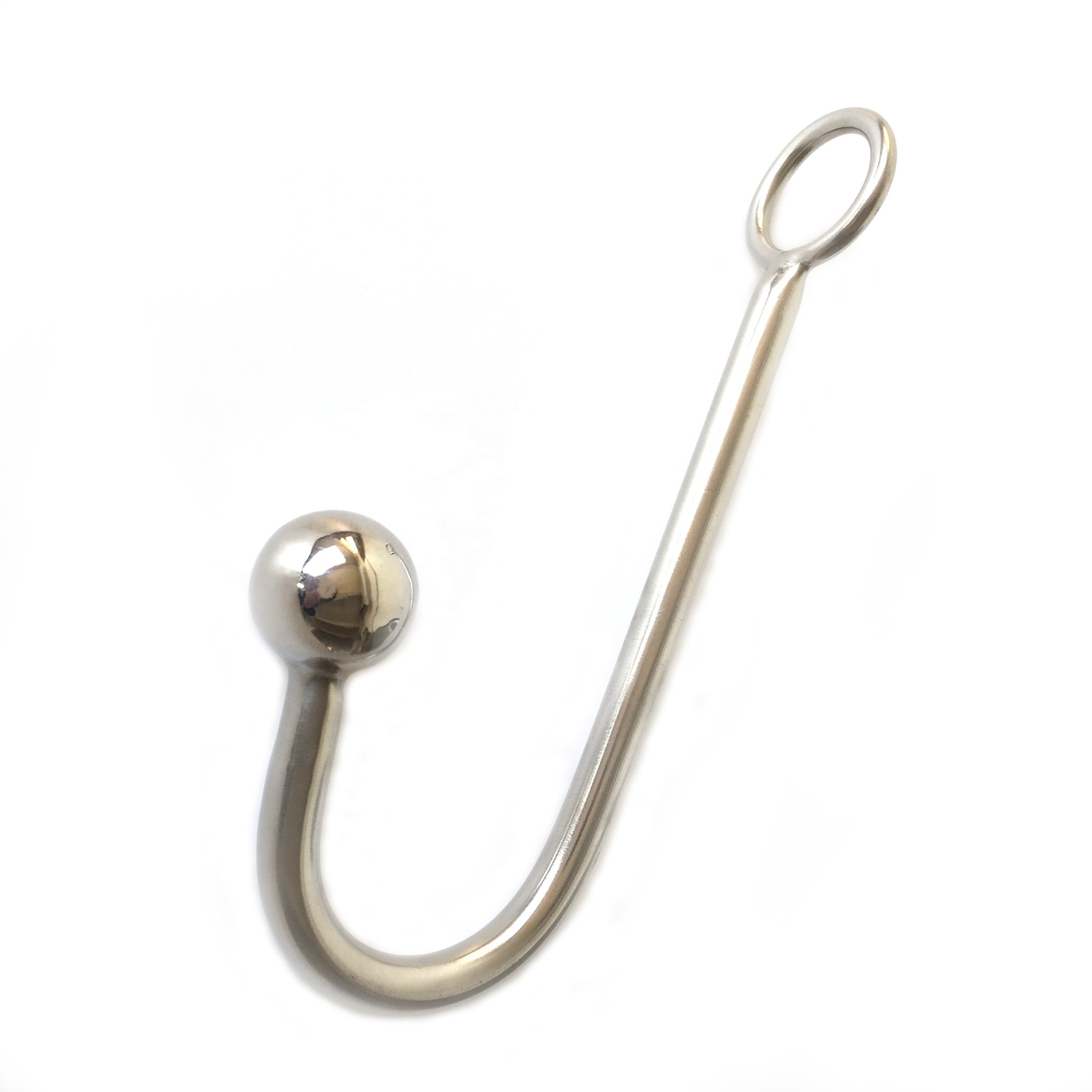 Top quality stainless steel anal hook with ball hole metal anal plug butt anal sex toys adult products sexy toys